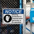 thumbnail image 6 of Weatherproof ANSI PPE Hearing Sign (Hearing protection is required when generator is in operation) 8 in" x 12 in" UV Resistant Indoor Outdoor Workplace Insdustrial Caution Danger Warning SIgn, 6 of 7