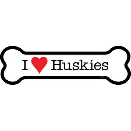 I Love Huskies - Car Bone Magnet - NEW