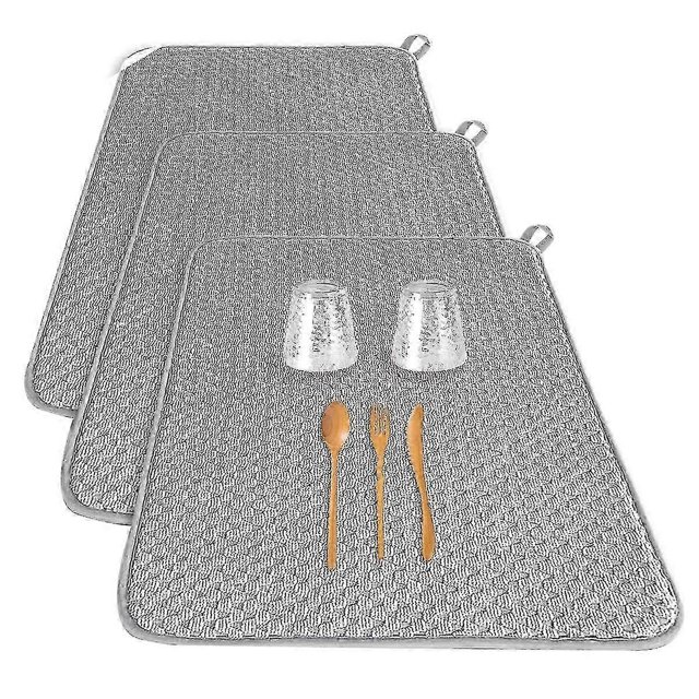 alfombrillas absorbentes de microfibra para secar platos, almohadillas escurridoras para encimeras de cocina.