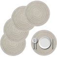 thumbnail image 1 of Juego de 4 manteles individuales redondos tejidos, elegantes manteles individuales de 15 pulgadas para mesas de comedor, decoración de fiestas en interiores y exteriores (crema marfil), 1 of 7