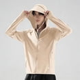 thumbnail image 2 of GUZOM Mens UPF 50+ Sun Protection Hoodie with Detachable Face Mask Lightweight Quick Dry for S-5XL Beige,Size L, 2 of 6