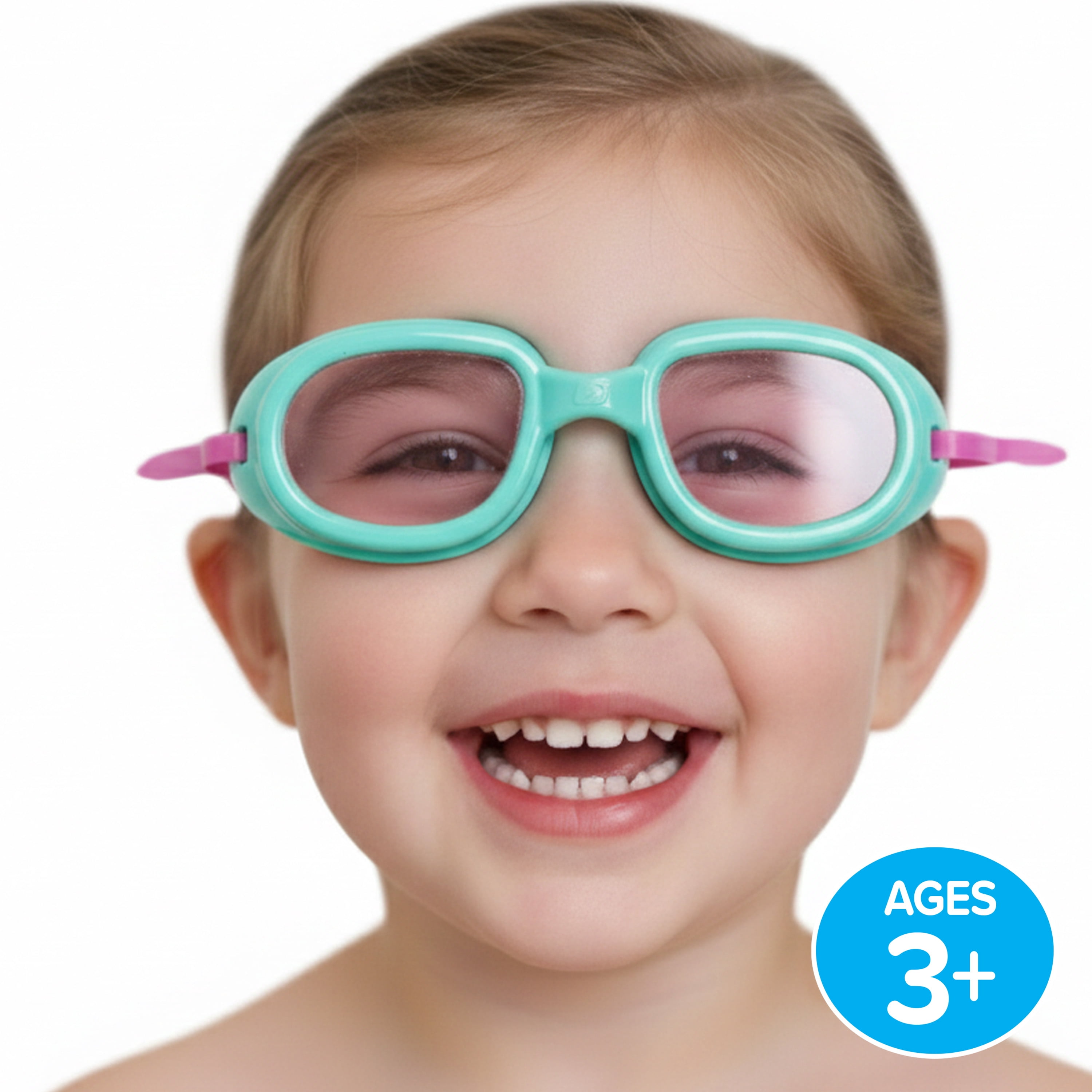 Aqua Dolfino Minnow Swim Goggle for Children, Pink Tint, 3 pack