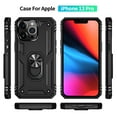 thumbnail image 3 of Feishell Hybrid Armor Phone Case for iPhone 13 Pro,Military Grade Shockproof 360 Rotatable Metal Ring Holder Kickstand Support Magnetic Car Mount Dual Layer Protective Phone Cover,Black, 3 of 8