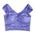 thumbnail image 4 of Sujetador deportivo largo acolchado para mujer - Top de entrenamiento de yoga con aberturas, camiseta sin mangas con tirantes para gimnasio, 4 of 5