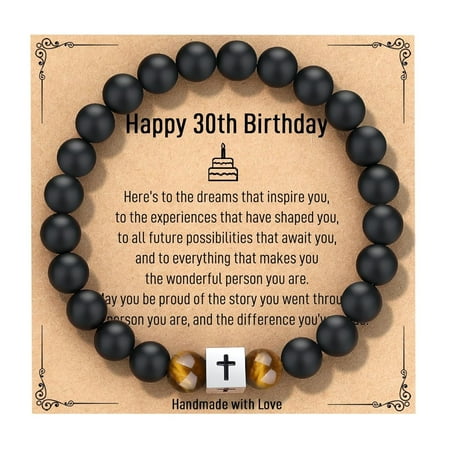 Birthday Gifts for Him Birthday Decorations for Him Mens Gifts Cross Bracelet Birthday Gifts for Men Boys Son Grandson