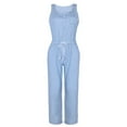 thumbnail image 5 of Riforla Women Casual Sleeveless Tank Jumpsuit Demin Jeans Beach Strappy Button Rompers with Pockets Jumpsuit Jumpsuits for Women Light Blue XL, 5 of 5