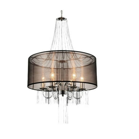 

6 Light Drum Shade Chandelier with Chrome finish