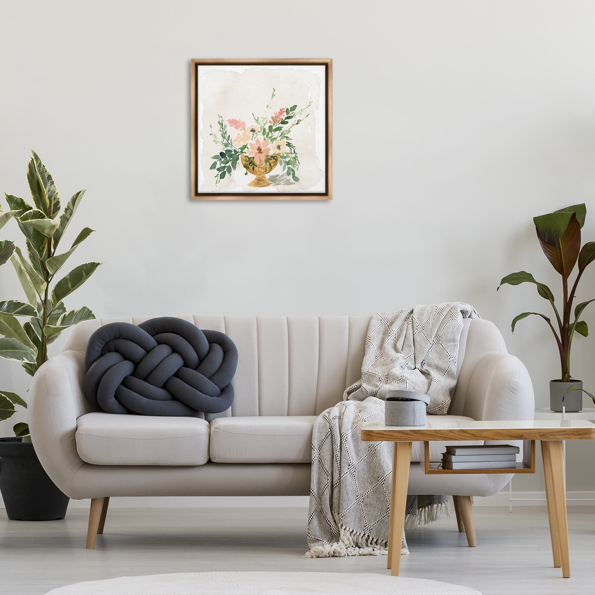 Stupell Industries Sunday's Best Florals Botanical & Floral Painting Brown Floater Framed Art Print Wall Art, 25 x 25