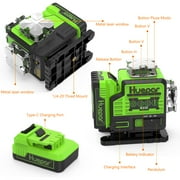 4D 16 Lines Self-Leveling Laser Level, 200Ft Green Beam 4 x 360° Cross Line Laser Level Tools with Bluetooth, Remote Control and Magnetic Bracket