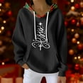 thumbnail image 2 of Women's Fashion Casual Christmas Print Pullover Long-Sleeve Sweatshirt with JESUS Design for Holiday Season and Comfortable Wear,Black,XL, 2 of 5