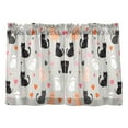 thumbnail image 7 of Yayeee Kitchen Curtains Tier Pair Light Filtering 27"x24" Rod Pocket Short Cafe Window Panel, Gray Cartoon Pattern, 7 of 7