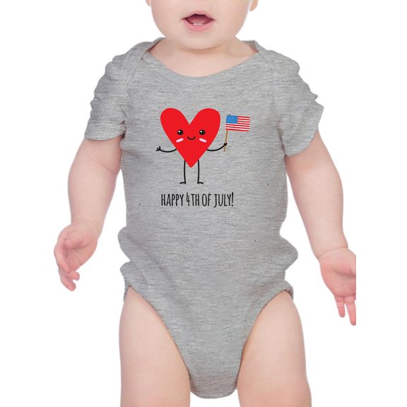 Happy 4Th Of July Heart Bodysuit Infant -Image by Shutterstock, 18 Months