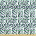 thumbnail image 2 of Ambesonne Forest Fabric by the Yard Upholstery, Winter Trees Woodland Plant, 1 Yard, Slate Blue and White, 2 of 5