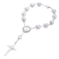 thumbnail image 1 of Pulsera Cruzada Cruzada Puerta Artificial Rosario Pulsera Joyería para Mujeres y Niñas (Plateado), 1 of 5