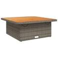 thumbnail image 5 of vidaXL Garden Table Grey 110x110x71 cm Poly Rattan and Acacia Wood, 5 of 5