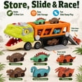 thumbnail image 6 of JoyStone Dinosaur Truck Toy, 17 Inch Transport Carrier with Lights, Sounds & Mist Spray, Includes 6 Dinosaur Cars, Gift for Kids Ages 3-7, 6 of 9