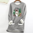 thumbnail image 2 of Feancey Christmas Sweatshirts for Women Fleece Lined Pullover Cute Snowman Print Crewneck Tops Winter Thermal Loungewear Pajamas with Pockets Dark Gray XXL, 2 of 4