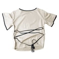 thumbnail image 7 of Cinched Waist Tops for Women Summer Short Sleeve Boat Neck Dressy Casual Blouse Going out Tops Brunch Outfits, 7 of 7