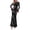 Black, variant on PRETTYGARDEN Women's Formal Floral Maxi Bodycon Dresses Ruffle Long Sleeve, Fall Winter Outfits for Wedding Guest, Homecoming & Cocktail, Slimming Mesh Dress with Lining