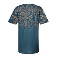 thumbnail image 5 of Pompotops Femmes Mode Décontractée Imprimé Col Rond Ample Manches Courtes T-shirt Haut Blouse Chandail Liquidation, 5 of 5