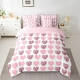 thumbnail image 2 of Homewish Love Heart Print Twin Bedding Sets 7-Piece for Female Men Adults,Pink White Bedding Comforter Set Microfiber,Romantic Valentine's Day Breathable Sheet Sets,Microfiber Bedroom Decor, 2 of 8