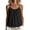 Black1, variant on Womens Cotton Camisole Summer Casual Sleeveless Crewneck Spaghetti Strap Tank Tops Solid Color Lightweight Soft Comfy Blouses