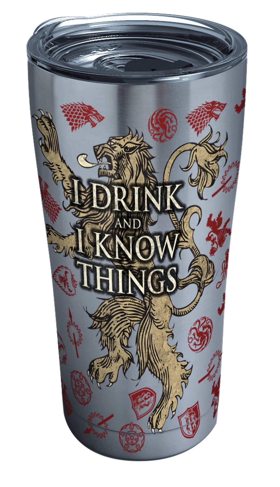 TERVIS GAME OF THRONES HOUSE LANNISTER 16 oz TUMBLER I DRINK AND I KNOW THINGS 