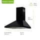 thumbnail image 2 of Campana para cocina de pared piramidal 60 cm Acero Inoxidable, 3 Velocidades, Doble Filtro de malla lavable y Filtro de carbón activado, Luz LED, Extrae y Purifica Negro AVERA CEP60N, 2 of 10