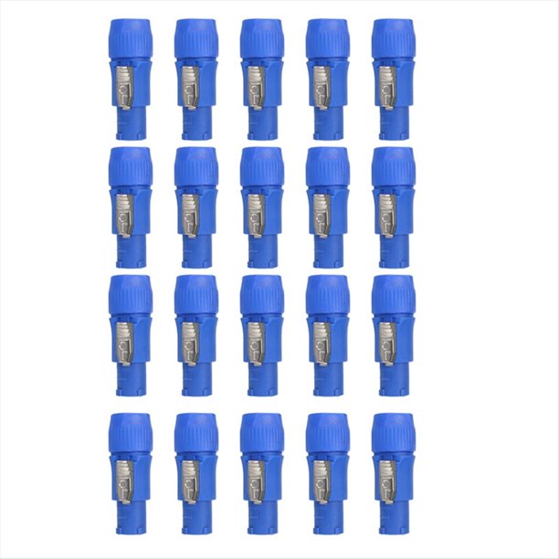 20 Piezas Conector Powercon de CA de 3 Pines Enchufe Macho NAC3FCA NAC3FCB Cable de CA 20A 250V Adaptador de Enchufe de Alimentación para Luz de Escenario (A)