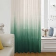 thumbnail image 6 of Green Ombre Stripe Sheer Curtains 45 Inches Long, Abstract Art Modern Gradient Beige Light Filering Curtains, Breathable Simi Curtain Privacy Drapes for Kitchen Bathroom Small Window Treatment, 6 of 9