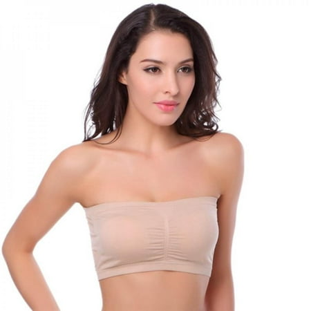 

Big Big Clear! Bras for Women Women Plus Size S-3Xl Strapless Removable Padding Bra Tops Fashion Ladies Seamless Crop Tops Bandeau