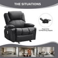 thumbnail image 6 of JONPONY Manual Recliner Chair with Heat Therapy and Massage Function, Heavy Duty Reclining Mechanism Massage Chair, Elderly Single Rocker Sofa with Cup Holders for Bedroom Home Theater,Black, 6 of 13