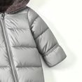 thumbnail image 5 of Kogui Baby Winter Snowsuit Fleece Lined Footed Romper Bear Ear Hooded Zipper Padded Warm Infant Jumpsuit Snow Wear 3 6 Months (Grey,3-6 Months), 5 of 9