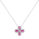 thumbnail image 3 of Collar para Mujer de Plata .925 con Zirconia Cúbica, LuckyLy Cadena y Dije Floral Brillante – Joyería Ideal como Regalos para Mamá y Regalos para Mujer Navidad y Cumpleaños, Modelo Aina fucsia, 3 of 6