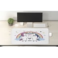 thumbnail image 2 of Rainbow Computer Mouse Pad, Love Forever Typography Unicorns Plain Background, Rectangle Non-Slip Rubber Mousepad X-Large, 35" x 15" Gaming Size, Multicolor, by Ambesonne, 2 of 2