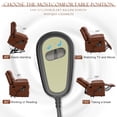thumbnail image 6 of Muumblus Oversized Power Lift Recliner with Heated Massage, PU Leather Sofa for Living Room, Brown, 6 of 9