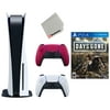 Sony Playstation 5 Disc Version with Extra Controller, Days Gone and Cleaning Cloth Bundle - Cosmic Red - Refurbished