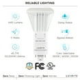 thumbnail image 3 of Luxrite Vertical PL LED CFL Replacement, 11W, Ballast Bypass, Fits G24D G24Q GX24Q, 3 Color Selectable, 1450 Lumens 4-Pack, 3 of 6