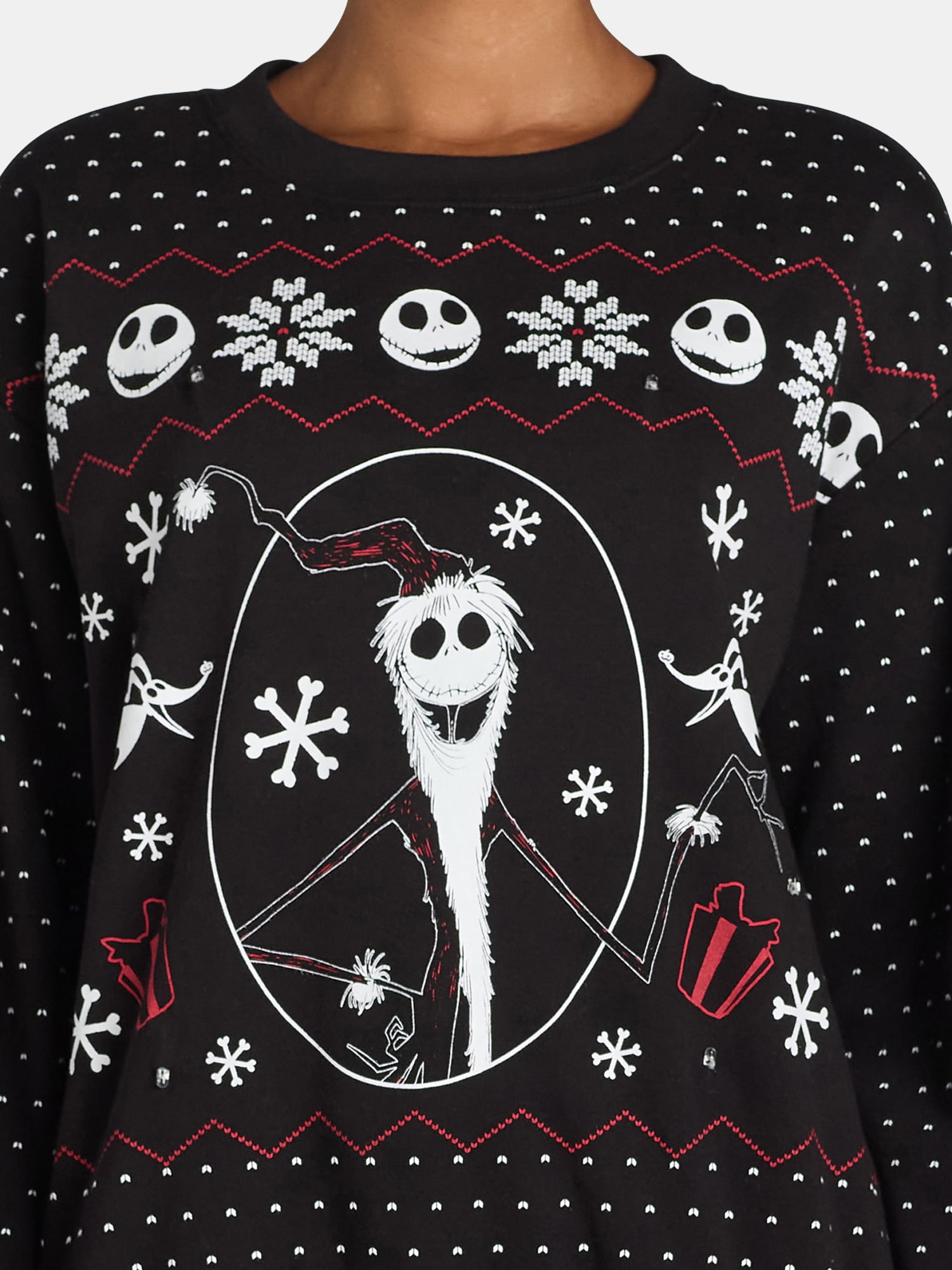 Nightmare Before Christmas Light Up Sweatshirt, Womens