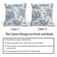 thumbnail image 5 of French Country Pillow Covers Set of 2 16x16 Inch Vintage Toile Blue White Cotton Linen Polyester Decorative Throw Pillow Case Cushion Cover for Bedroom Sofa Living Room Couch Chair Office, 5 of 6