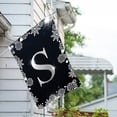 thumbnail image 3 of America Forever Winter Monogram Letter S House Flag Vertical Double Sided 28 x 40 inches Christmas Holiday Seasonal Flags for Outdoor, Yard, Porch Decoration, Silver Snowflakes Decoration, 3 of 5