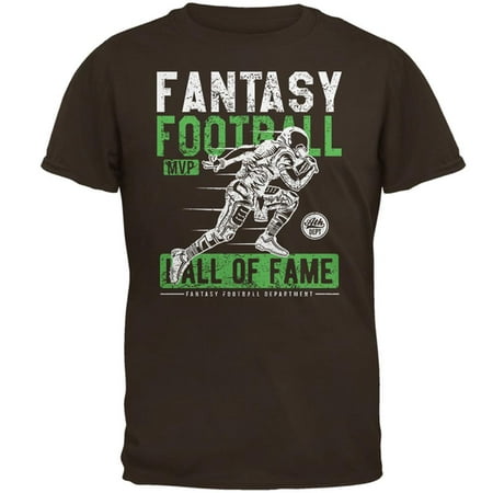 Fantasy Football MVP Hall Of Fame Mens T Shirt Brown (Best Fantasy Football Websites Reviews)