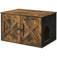 thumbnail image 6 of Feandrea Cat Litter Box Enclosure Litter Box Furniture Hidden with Removable Divider Indoor Cat House Rustic Brown and Black, 6 of 9