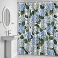 thumbnail image 5 of Blue Hydrangea Shower Curtain for Bathroom Decor, Floral Country Farmhouse Watercolor Waterproof Fabric Shower Curtain, 66"x72" Set with 12 Hooks, 5 of 9