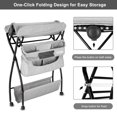 LALAHO Folding Baby Changing Table Diaper Table with Storage, Gray