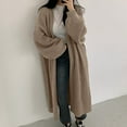 thumbnail image 3 of Kureaily Women's Strip Long Sweater Coat 2024 Solid Color Loose Sleeve Long Cardigan Womens Cardigan Sweaters, 3 of 5