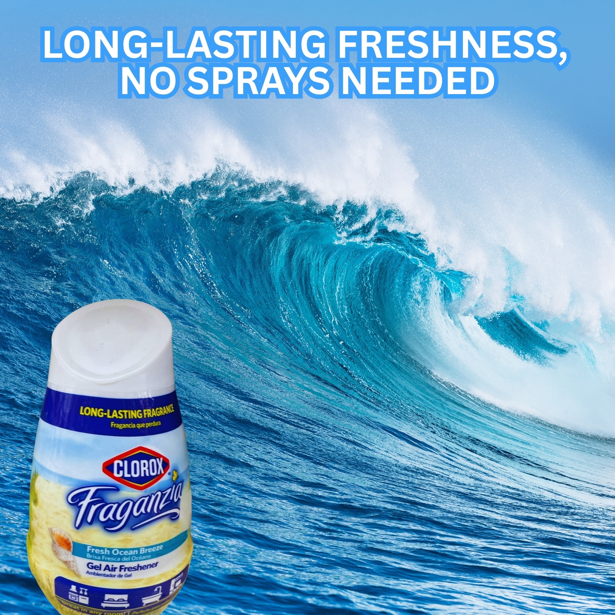 Clorox Fraganzia Gel Air Freshener 6 Fl.Oz 4 Pack, Island Orchid