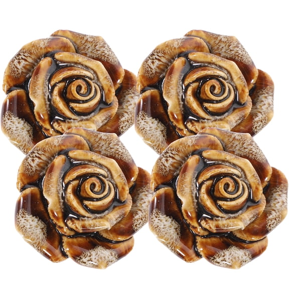 4 Pcs Hinges Rose Cabinet Knobs Antique Handle Decorative Kitchen