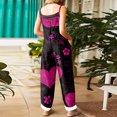 thumbnail image 3 of Fgvctg Valentine's Day Jumpsuits for Women Dressy Sleeveless Date Night Spaghetti Straps Overalls Comfy Wide Leg Pant Love Heart Graphic Bib Overalls Rompers Sprimg Pants With Pockets Wine L, 3 of 5