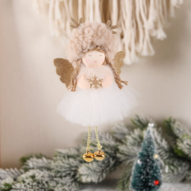 Fiudx Ofertas Y Liquidación Falda De Hilo De Felpa Navideña, Colgante De Ángel, Muñeca Bonita, Regalo Para Niña, Colgante Para Árbol De Navidad